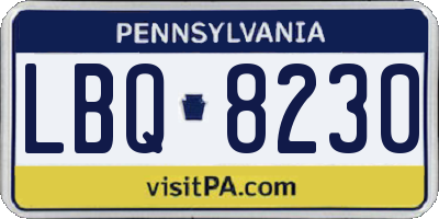 PA license plate LBQ8230