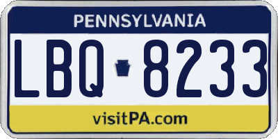 PA license plate LBQ8233