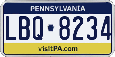 PA license plate LBQ8234