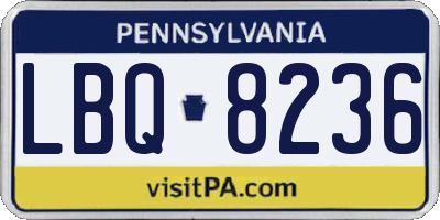 PA license plate LBQ8236