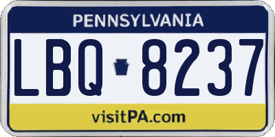 PA license plate LBQ8237