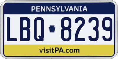 PA license plate LBQ8239