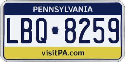 PA license plate LBQ8259