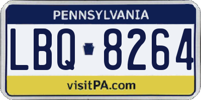 PA license plate LBQ8264