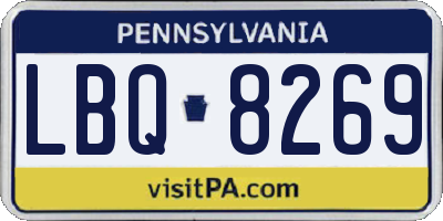 PA license plate LBQ8269