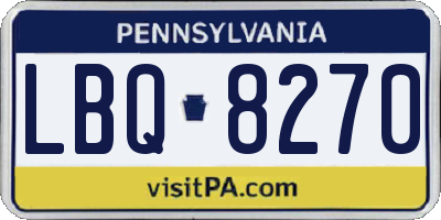 PA license plate LBQ8270