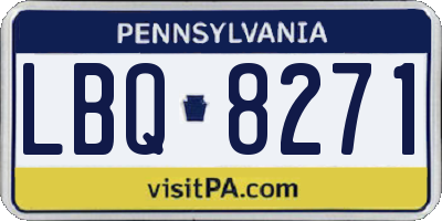 PA license plate LBQ8271