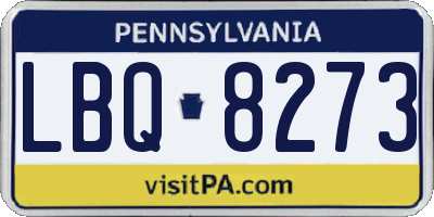 PA license plate LBQ8273