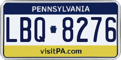 PA license plate LBQ8276