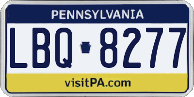 PA license plate LBQ8277
