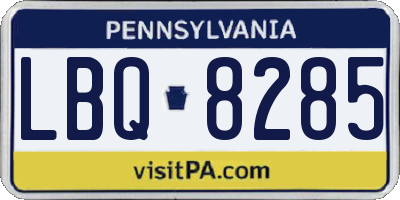PA license plate LBQ8285