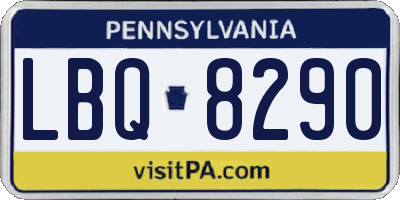 PA license plate LBQ8290