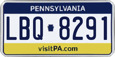 PA license plate LBQ8291