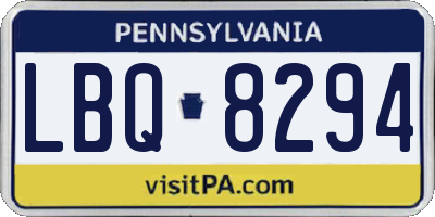 PA license plate LBQ8294