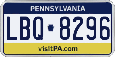 PA license plate LBQ8296