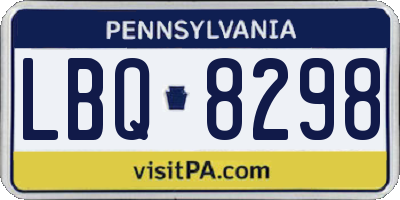 PA license plate LBQ8298