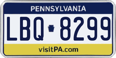PA license plate LBQ8299
