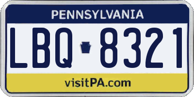 PA license plate LBQ8321