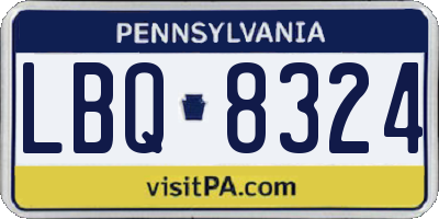 PA license plate LBQ8324