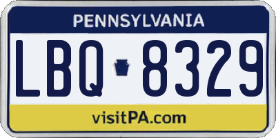 PA license plate LBQ8329