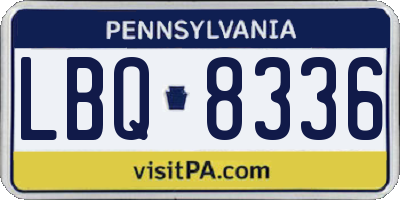 PA license plate LBQ8336