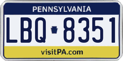 PA license plate LBQ8351