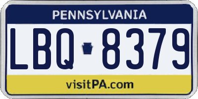 PA license plate LBQ8379