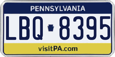 PA license plate LBQ8395