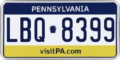 PA license plate LBQ8399