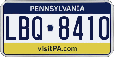 PA license plate LBQ8410
