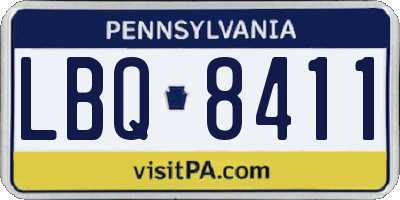 PA license plate LBQ8411