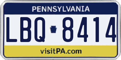 PA license plate LBQ8414