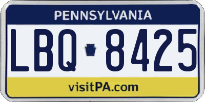 PA license plate LBQ8425