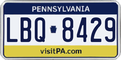 PA license plate LBQ8429