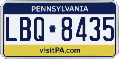 PA license plate LBQ8435