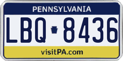 PA license plate LBQ8436