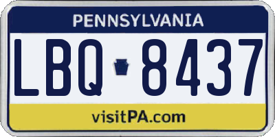 PA license plate LBQ8437