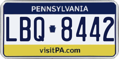 PA license plate LBQ8442