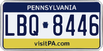 PA license plate LBQ8446
