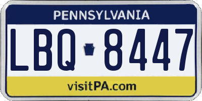 PA license plate LBQ8447