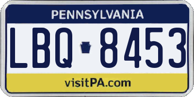 PA license plate LBQ8453