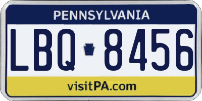 PA license plate LBQ8456