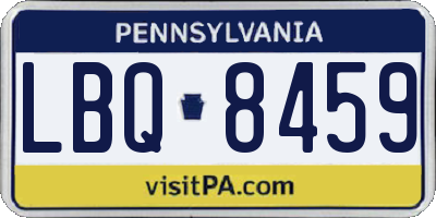 PA license plate LBQ8459