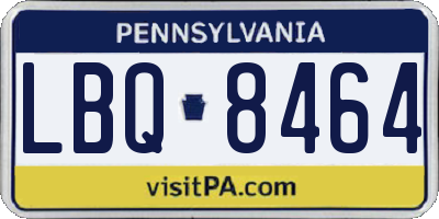 PA license plate LBQ8464