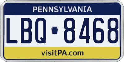 PA license plate LBQ8468