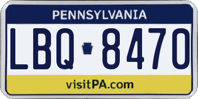 PA license plate LBQ8470
