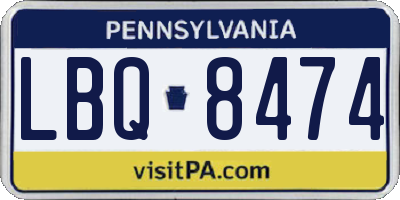 PA license plate LBQ8474