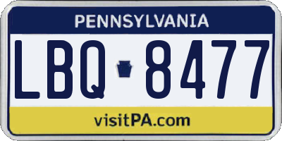 PA license plate LBQ8477