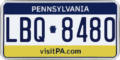 PA license plate LBQ8480