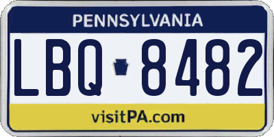 PA license plate LBQ8482